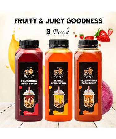 Syrup for Bubble Tea | 12 Ounces (354 ML) | Brown Sugar Boba Flavored Syrup for Tapioca Pearls and Desserts (Tropical 3-Pack) - Buy Online on GoSupps.com