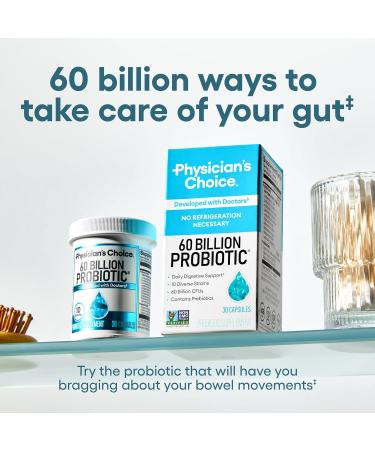 Physician's CHOICE - Optimal Gut Health Bundle: 60 Billion Probiotics 60ct + Digestive Enzymes for Digestive Comfort and Immune Support - Buy Online on GoSupps.com