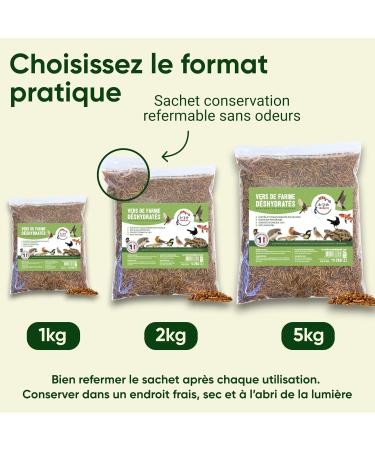 Dried Mealworms Raised in France Rich in Protein 55% - Treat for Birds Fish Hedgehogs Reptiles Rodents - Buy Online on GoSupps.com