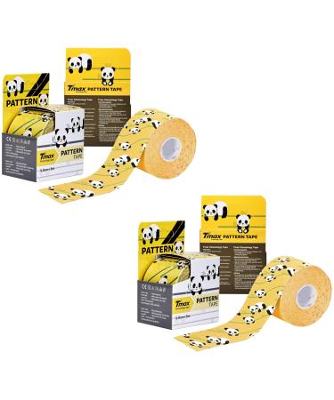 Tmax Waterproof Kinesiology Tape | Athletic Sports Tape for Injury Muscle Support Pain Relief Joint Support and Physiotherapy (5 m * 5 cm) (Panda) Pack of 2