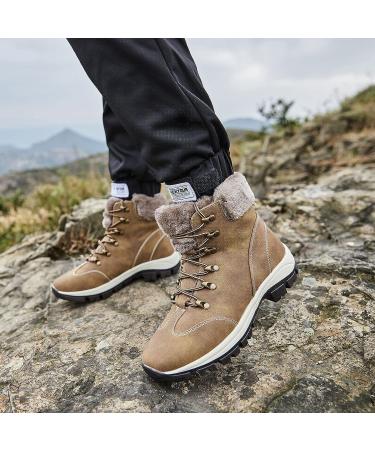 Hiking Work Waterproof Boots for Women | Winter Snow Tactical Trekking Boots | Non Slip Booties for Women - Khaki (Size 8) - Buy Online on GoSupps.com