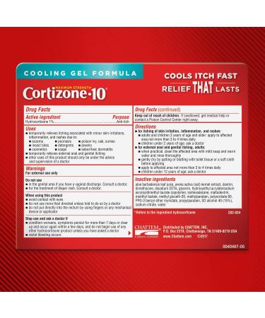 Cortizone 10 Maximum Strength Cooling Relief Gel - 1 oz | 1% Hydrocortisone Anti-Itch | Fast Cooling Action - Buy Online on GoSupps.com