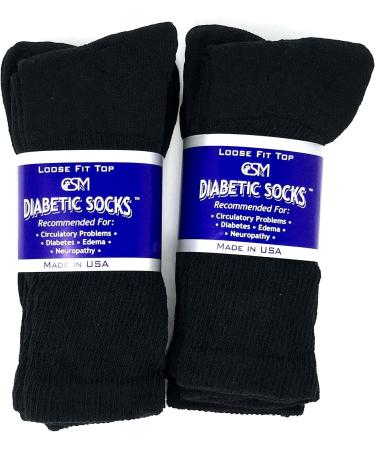 Creswell Diabetic Socks 6 Pairs - Size 10-13 Large Black Crew Length - Buy Online on GoSupps.com