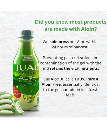 JUAL 100% Pure Organic Aloe Vera Juice Zero Sugar, Aloin-Free Natural Flavor Vegan Detox Functional Beverage 16.7 Fl Oz (500ml) Natural 16.7 Fl Oz (Pack of 1) - Buy Online on GoSupps.com