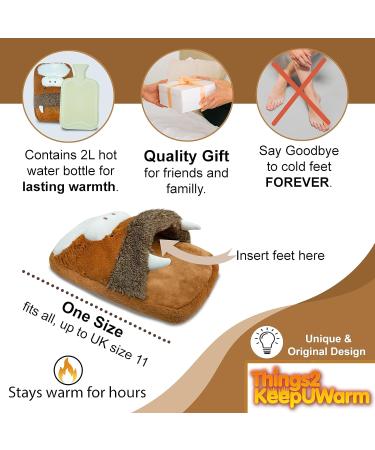 Highland Cow Heated Foot Muff - Hot Water Bottle Feet Warmer | Things2KeepUWarm | Brown | 1 Count - Buy Online on GoSupps.com