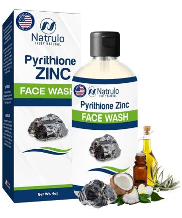 Natrulo Zinc Soap with Zinc Pyrithione | Gentle All-Natural Face & Body Wash | Daily Cleansing Formula for Oily Sensitive & Blemish-Prone Skin | Exfoliating Wash with Aloe & Citrus | Made in USA