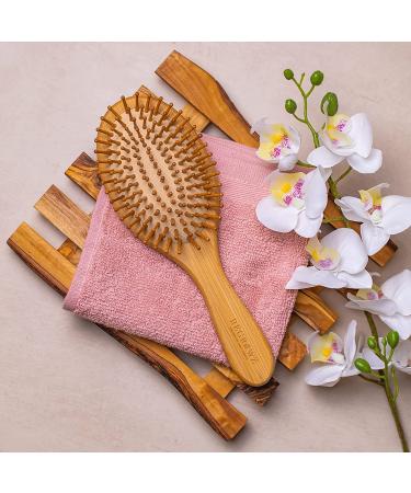 Regrowz Bamboo Paddle Hair Brush with Round Bristles - Detangling & Scalp Massage - Eco-Friendly & Unique - Buy Online on GoSupps.com