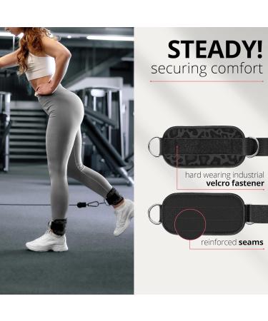Foot Loops for Cable Train - 2 Set Ankle Straps + Training Book | Padded Leg Trainer with Velcro for Workout | Bein Po Fitness for Men & Women - Buy Online on GoSupps.com