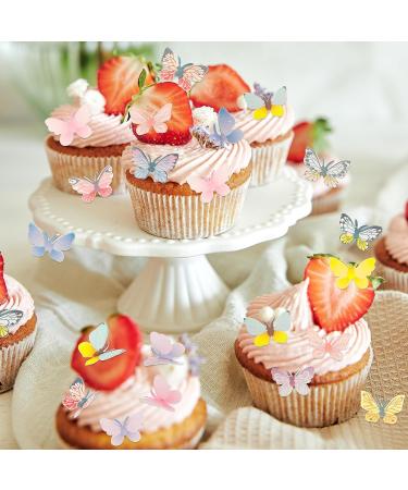 72Pcs Edible Butterflies for Cake Decorating Edible Butterfly Cupcake Toppers Wafer Paper Butterflies for Cakes Colorful Butterfly Cake Topper Small Cake Butterfly Decorations for Birthday Cakes Decor - Buy Online on GoSupps.com