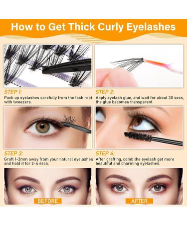 Qinzave DIY Individual Lash Extensions C Curl Mix 8-16mm - Complete Kit for Soft, Comfortable Lash Cluster Extensions at Home - Buy Online on GoSupps.com