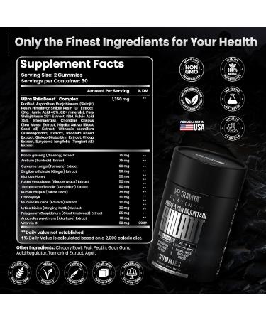 VeltraVita 28000 mg 23-in-1 Himalayan Shilajit for Men Ashwagandha Gummies Platinum Irish Sea Moss Gel Black Seed Oil Manuka Honey Medical Grade Tongkat Ali Rhodiola Rosea No Sugar Lab Test - Buy Online on GoSupps.com