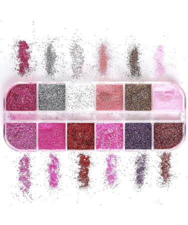 CHANGAR 12 Colors Nail Sequins Fine Glitter Sparkling Diamond Nail Glitter Powder for Acrylic Nails Cosmetic Glitter Flakes for Resin Festival Makeup Glitter for Face Body Eye - Buy Online on GoSupps.com