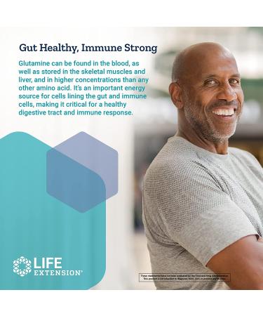Life Extension L-Glutamine 500 mg - 100 Vegetarian Capsules | Immune & Gut Health Support - Buy Online on GoSupps.com