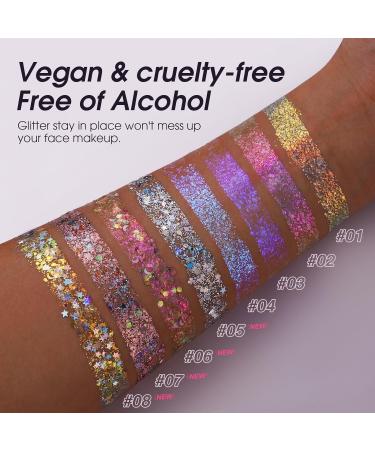 LANGMANNI Holographic Glitter Gel for Body, Face, Hair & Lips - Color Changing, Vegan & Cruelty Free - 1.35 oz (Pink Stardust) - Buy Online on GoSupps.com