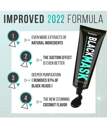 SUNATORIA Blackhead Remover Mask - Activated Charcoal Peel Off Mask for Deep Cleansing - Blackhead Removal Mask for All Skin Types - Includes Brush for Easy Application - Buy Online on GoSupps.com