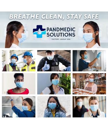 PandMedic Disposable Face Masks Made in USA | Premium 3-Ply Medical Safety Masks - Breathable Elastic Ear Loops - 50ct Resealable Bag for International Shipping - Buy Online on GoSupps.com