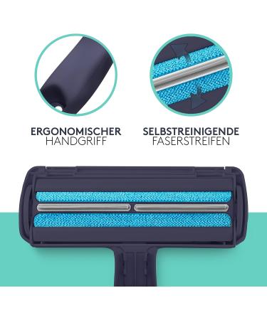 Tierheld Animal Hair Remover - Reusable Lint Roller for Clothing Sofa & Car | Cat & Dog Hair Brush in Ocean Blue - Buy Online on GoSupps.com
