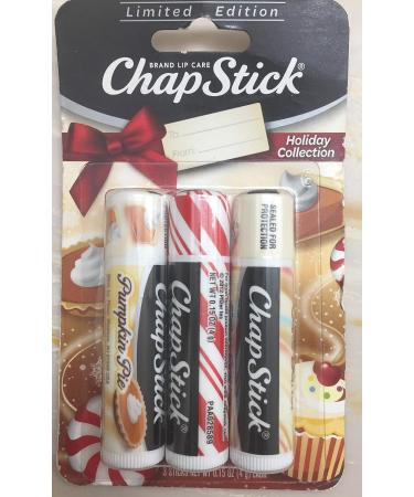 Shop Chapstick Holiday Flavor Collection - Pumpkin Pie Candy Cane & Cake Batter | International Shipping Available - Buy Online on GoSupps.com