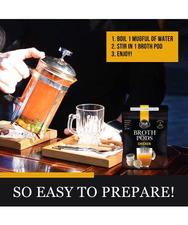 Organic Chicken Bone Broth Pods 100% Freeze Dried, 67 Oz, Rich in Collagen Protein | No Added Flavors, Preservatives, Allergens, Sodium | Perfect for Fasting, Keto, Low Carb Diets - Buy Online on GoSupps.com