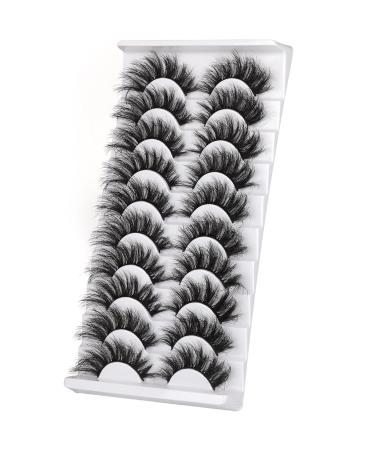 WiwoSEO Mink False Eyelashes - 10 Pairs Fluffy Dramatic Volume with 3D Cat Eye Effect - Buy Online on GoSupps.com