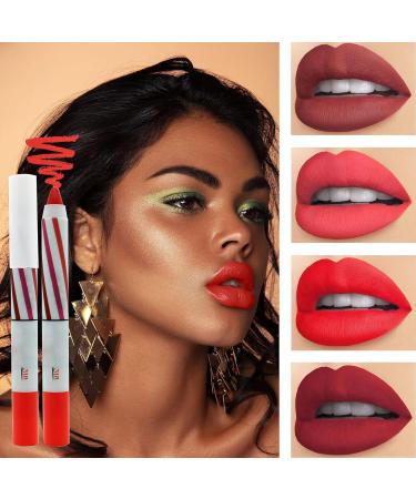 Velvet Silk Lipstick & Lip Liner Set - Long Lasting & Easy to Use | Nudes Makeup Kit for Sexy Lip Tint & High Shade Velvet Mist Effect - Cosmetic Novice's Must-Have - Buy Online on GoSupps.com