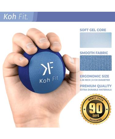 Koh Fit Stress Ball for Adults - Hand Therapy & Stress Relief - Blue - 1 Ball - Buy Online on GoSupps.com