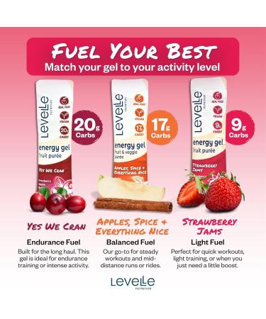 Levelle Nutrition Energy Gel Variety Sampler Real Food Fuel for Female Endurance Athletes | Vegan No Artificial Additives | 6-Pack (40g Each) 3 Flavors Assorted Flavors 6 Count (Pack of 1) - Buy Online on GoSupps.com