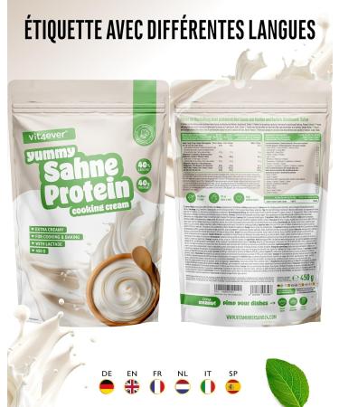  Vit4ever Yummy Protein Cream - 450g - High protein ingredient for cooking and baking made from whey protein - no added sugars and lower in fat than cream - Buy Online on GoSupps.com