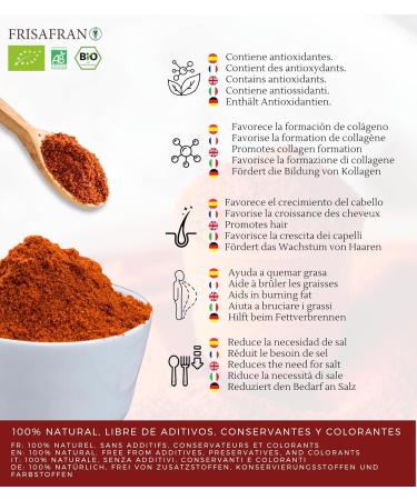 Frisafran Spanish Paprika - Fine Sweet Organic 200g | Premium Quality & Taste | Perfect for Seasoning | Aromatic & Smoky Flavor - Buy Online on GoSupps.com
