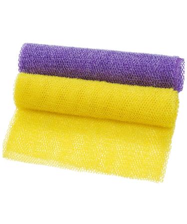 2 Pcs African Exfoliating Net  Fengek 31.5 Inch African Long Body Net Sponges Skin Back Scrubber for Daily Shower Bathing Exfoliating (Multicolor C) 31.5 x 11.8 Inch Multicolor C