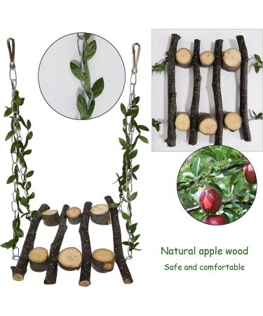 kathson Wood Bird Swing Toys Natural Parrot Perch Wooden Stand Platform Parakeet Paw Grinding Stick Cage Accessories Exercise Toy for Cockatiels Budgies Lovebirds Conures - Buy Online on GoSupps.com