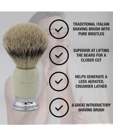 Ivory Shaving Set for Men | Remasuri Hair Brush Stand & Stainless Steel Bowl | Perfect Christmas Gift - Buy Online on GoSupps.com