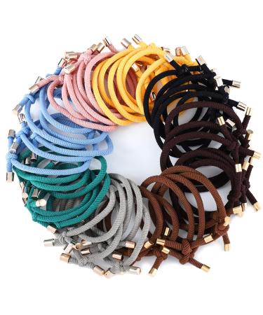 48 Pieces Hair Tie Elastics for Women Girls Knotted Hair Ties Ponytail Holders for Women Hair Ties for Women Bow Hair Ties
