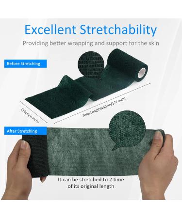 Self-Adhesive Legal Bandage - 10cm x 4.5m Rolls | Cohesive First Aid Wrap for Dogs Sport & Veterinary Use (Dark Green) - Buy Online on GoSupps.com