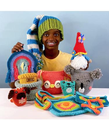 Boye Jonah's Hands Rainbow Crochet Kit - Beginner-Friendly Wall Decoration Set - 8 x 8 Finished Project - Multicolor - 5 Piece Set - Buy Online on GoSupps.com