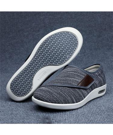 Men's Wide Fit Memory Foam Diabetic Slippers - Dark Grey | Orthopaedic Easy Close Shoes for Edema, Arthritis, Swollen Feet - Buy Online on GoSupps.com