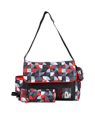 Cudlie! Disney Diaper Tote Bag for Moms Large Spacious Travel Diaper Tote for Baby Boy Multi Piece Tote Mickey - Geo Check