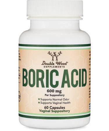 Boric Acid Suppositories 600mg - 60 Count - Vaginal pH Balance & Odor Control - USP Medical Grade - Made in USA - Buy Online on GoSupps.com