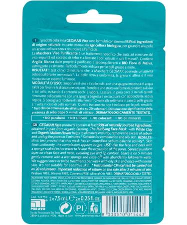  Geomar Geomar Purifying Face Mask Pack of 2 x 10 ml - Buy Online on GoSupps.com
