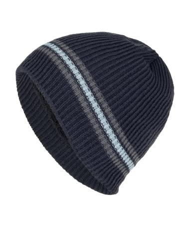 Winter Beanie Hat for Women Soft Stretch Warm Slouchy Chunky Cable Knit Hats Cuffed Soft Visor Beanie Cap Navy One Size