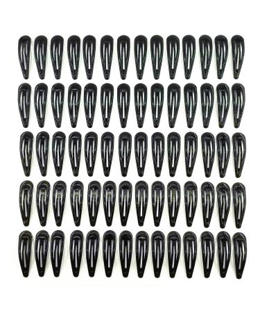 Tesvyns 70Pcs Snap Hair Clips  Black 2 Inch Barrettes Women Metal Snap Hair Clips Hair Accessories for Girls  Women  Kids Teens or Toddlers