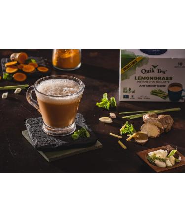 Quik Tea Unsweetened Lemongrass Chai Tea Latte - 10 Count Single Box - All Natural & Preservative Free Instant Chai - Buy Online on GoSupps.com