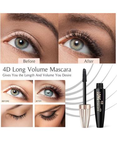 Mascara Black Volume and Length Volume Mascara - Waterproof Mascara Makeup Volumizing Lengthening Defining Curling Multiplying Buildable Formula No Smudging Littryee - Buy Online on GoSupps.com