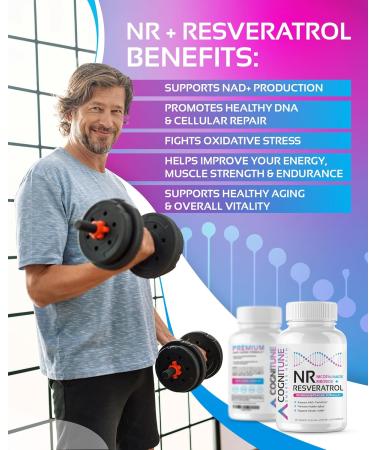 NR + Resveratrol Supplement - Increase NAD, DNA & Cellular Health, Longevity, Vitality. 5-in-1 Anti Aging Formula w/ Nicotinamide Riboside, Trans Resveratrol, Vitamin C, Grape Seed, Pine Bark Original - Buy Online on GoSupps.com