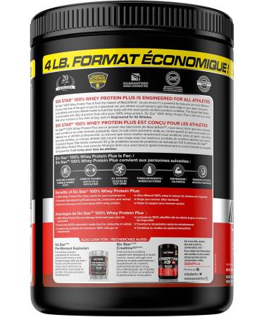 Whey Protein Powder | Six Star 100% Whey Protein Plus and Whey Protein Isolate & Peptides (Chocolate & Strawberry) 4 lbs each Triple Chocolate+ Strawberry 1.8 kg (Pack of 1) - Buy Online on GoSupps.com