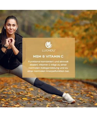 Buy Luondu MSM 2000mg with Vitamin C - 365 Vegan Tablets High Dose Sulfur No Additives - Boost Wellness Internationally - Buy Online on GoSupps.com