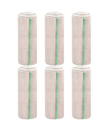6 Rolls Elastic Bandage Wrap 6"x15ft Breathable Compression Bandage with Self-Closure Washable Compression Wraps for Legs Arms Hand Compression Wrap