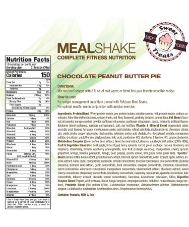 Fit & Lean Chocolate Peanut Butter Pie Meal Replacement Shake - 1lb, 10 Servings - Buy Online on GoSupps.com