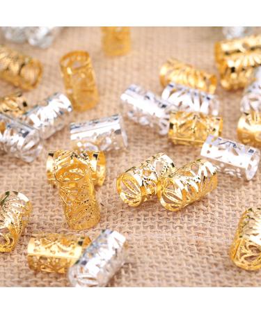 Whaline 100 Pack Aluminum Hair Cuffs - Adjustable Dreadlocks Beads with Storage Box - Gold/Silver - Braiding Hair Decorations - Buy Online on GoSupps.com