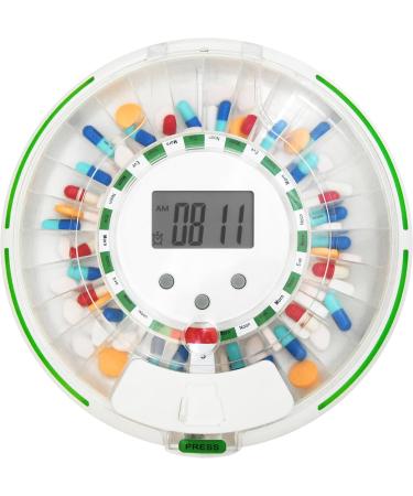 EZILIFE Automatic Pill Dispenser with Flashing Light Sound Alarm and Safety Lock 28-Day Electronic Medication Organizer Dispense Vitamins and Tablets Up 6 Times/Day Easy Read Display (Clear) - Buy Online on GoSupps.com